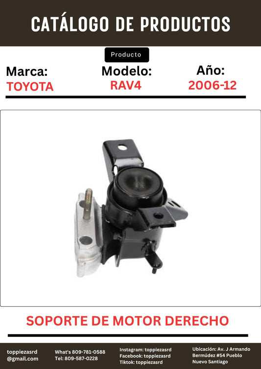 12305-28240: Soporte De Motor RH/DERECHO RAV4 2006-12.