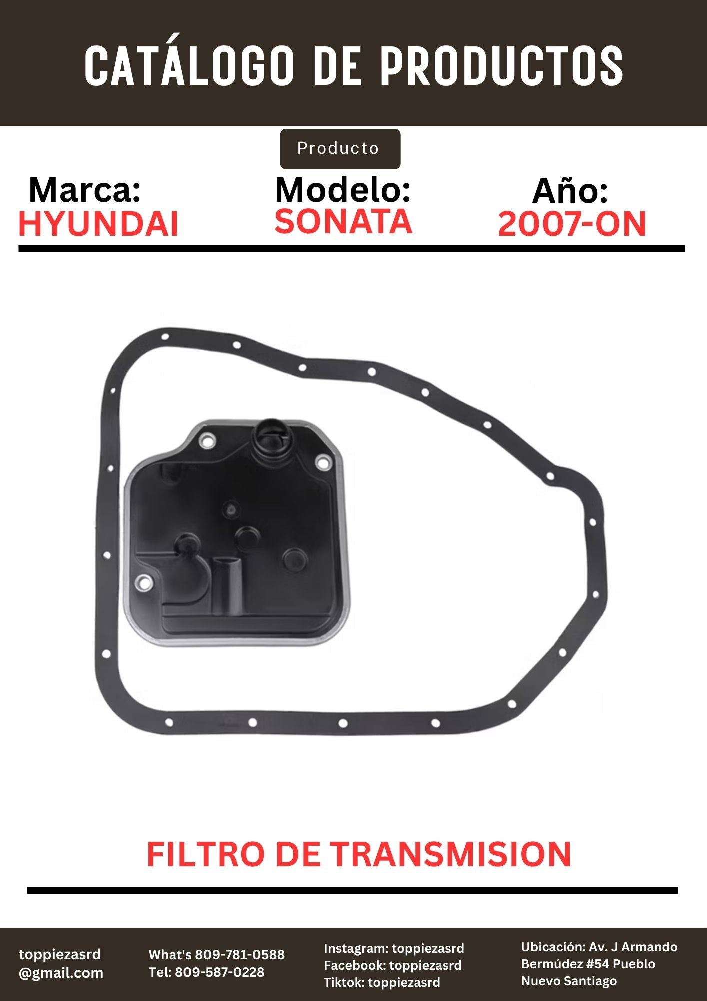 46321-23000: Filtro De Transmisión Hyundai ATM SONATA N20 2007-ON.