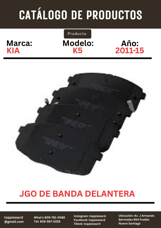 MD1397: Jgo De Banda Delantera Kia K5 2011-15.