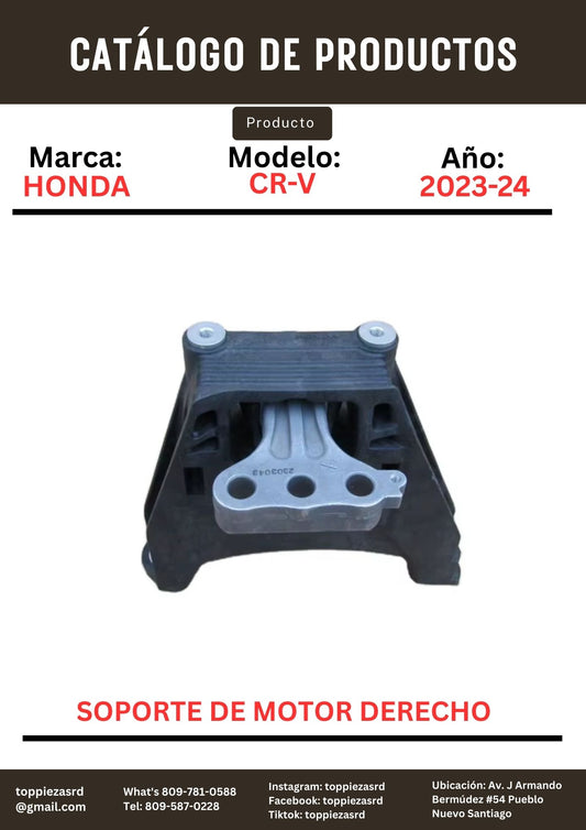 50820-3A0-A12: Soporte De Motor Derecho Honda CR-V 2023-24.