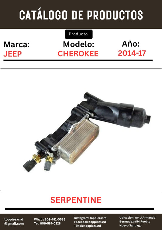68105583: Serpentine Base De Filtro Jeep Grand Cherokee 2011-17.
