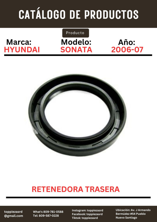 46131-36002: 43X60X9 Retenedora Trasera Hyundai SONATA N20 2006-07.