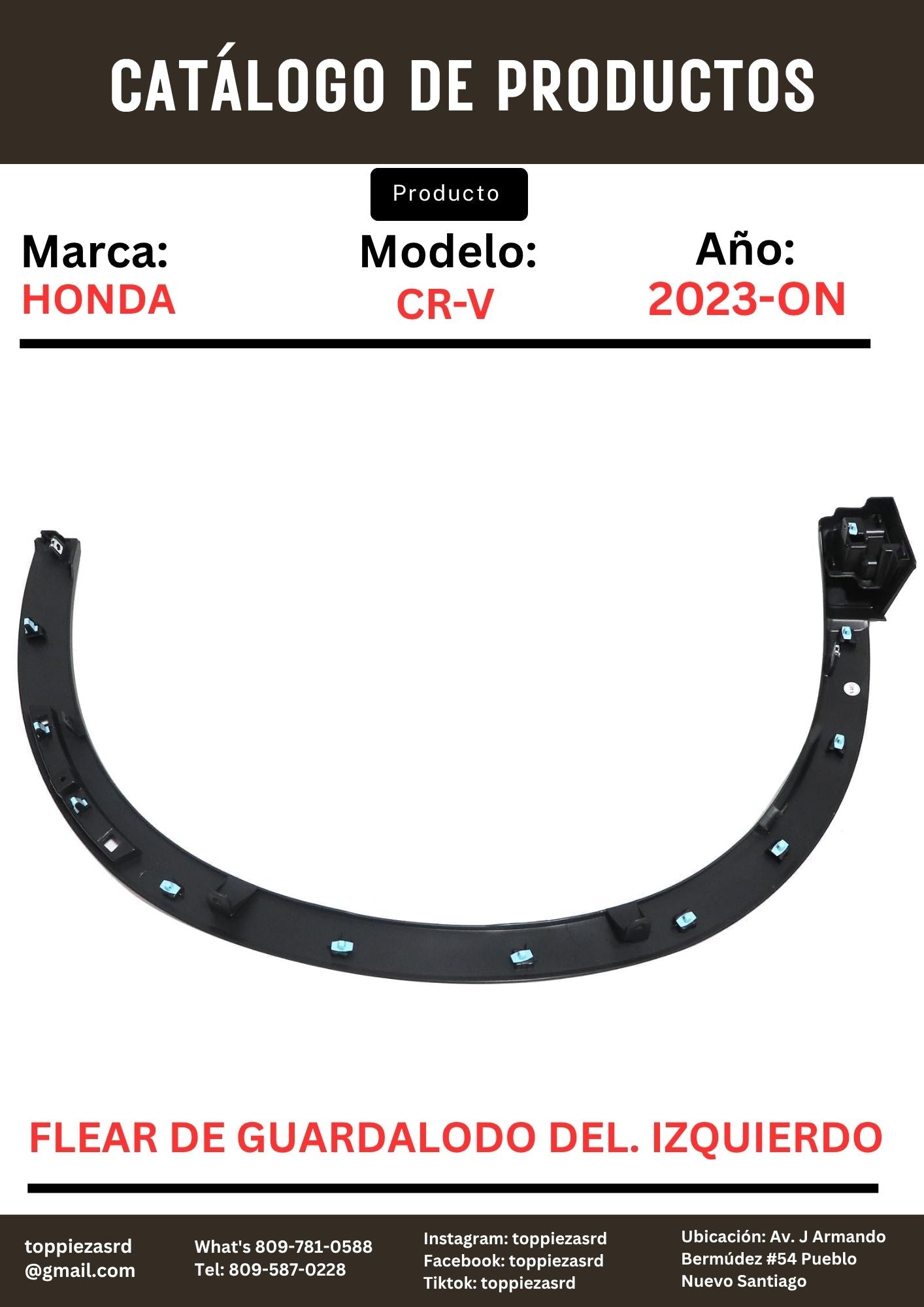 74157-3A0-090: Flear De Guardalodo Delantero IZQUIERDO Honda CR-V 2023-25