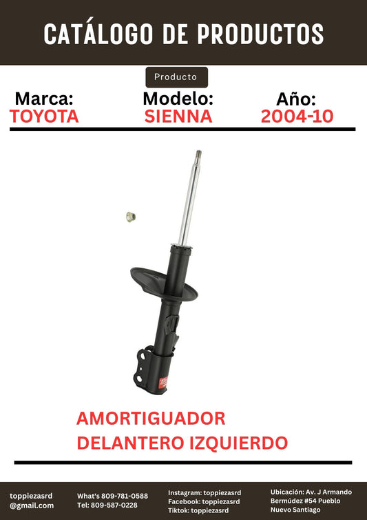 334431/48520-A9040: Amortiguador Delantero Izquierdo Toyota SIENNA 2004-10.