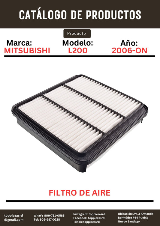 1500A098: Filtro De Aire Mitsubishi L200/TRITON 2006-ON.