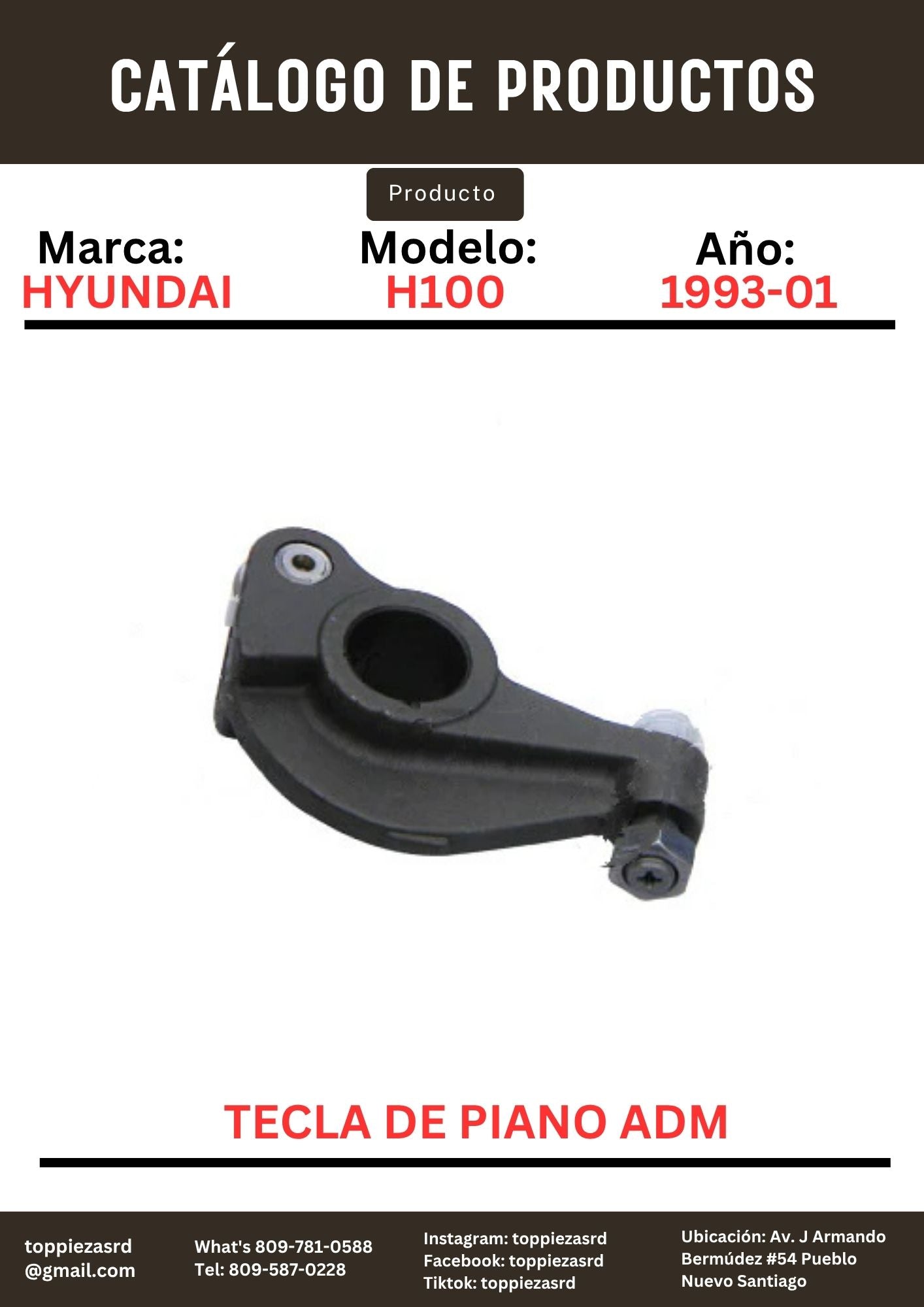 24529-42501: Tecla De Piano ADM Hyundai H100. Ford ESCAPE. Mitsubishi L200. 1993.01.