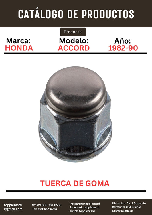 90304-SA5-003: Tuerca De Goma Honda ACCORD 1982-90.