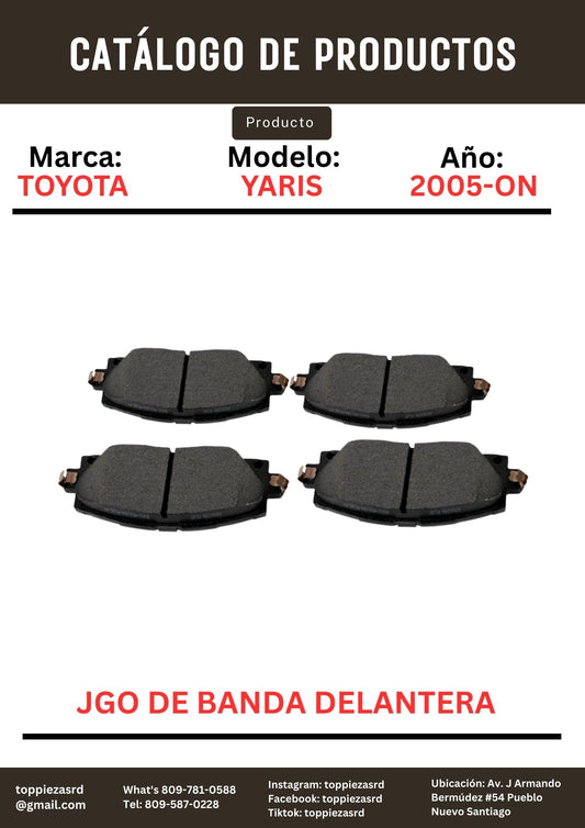 MD1184: JGO De Banda Delantera Toyota YARIS 2005-11 VITZ 2008-12