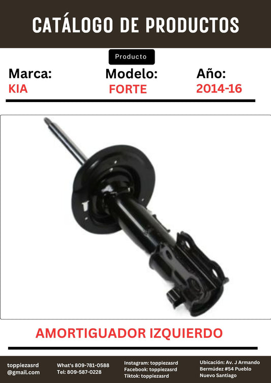 54651-A7200: Amortiguador Delantero LH/IZQUIERDO Forte 2014-18.