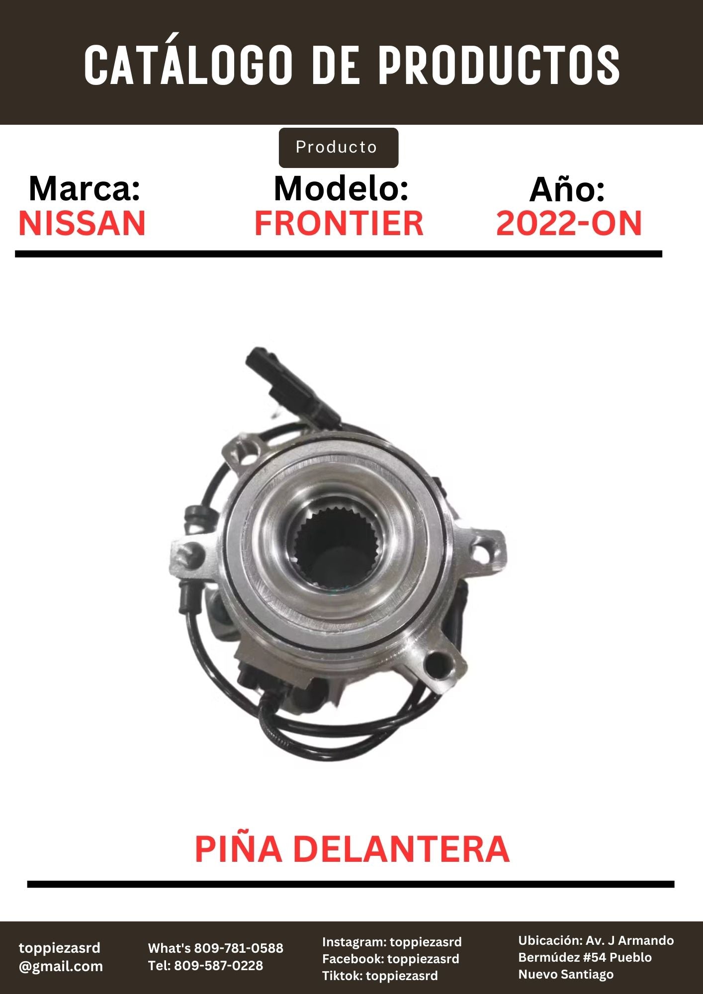 40202-6KH3A: Piña Delantera Nissan FRONTIER NP300 4WD 2022-25