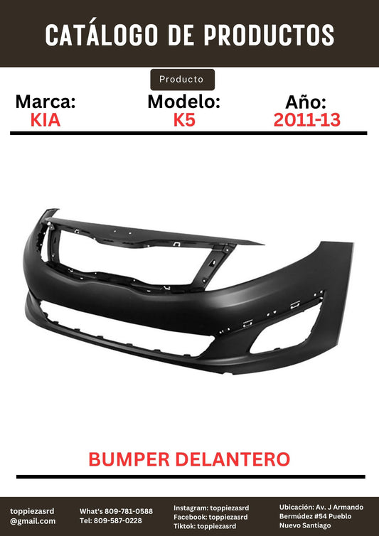 86511-2T200: Bumper Delantero Kia K5/OPTIMA 2011-13.