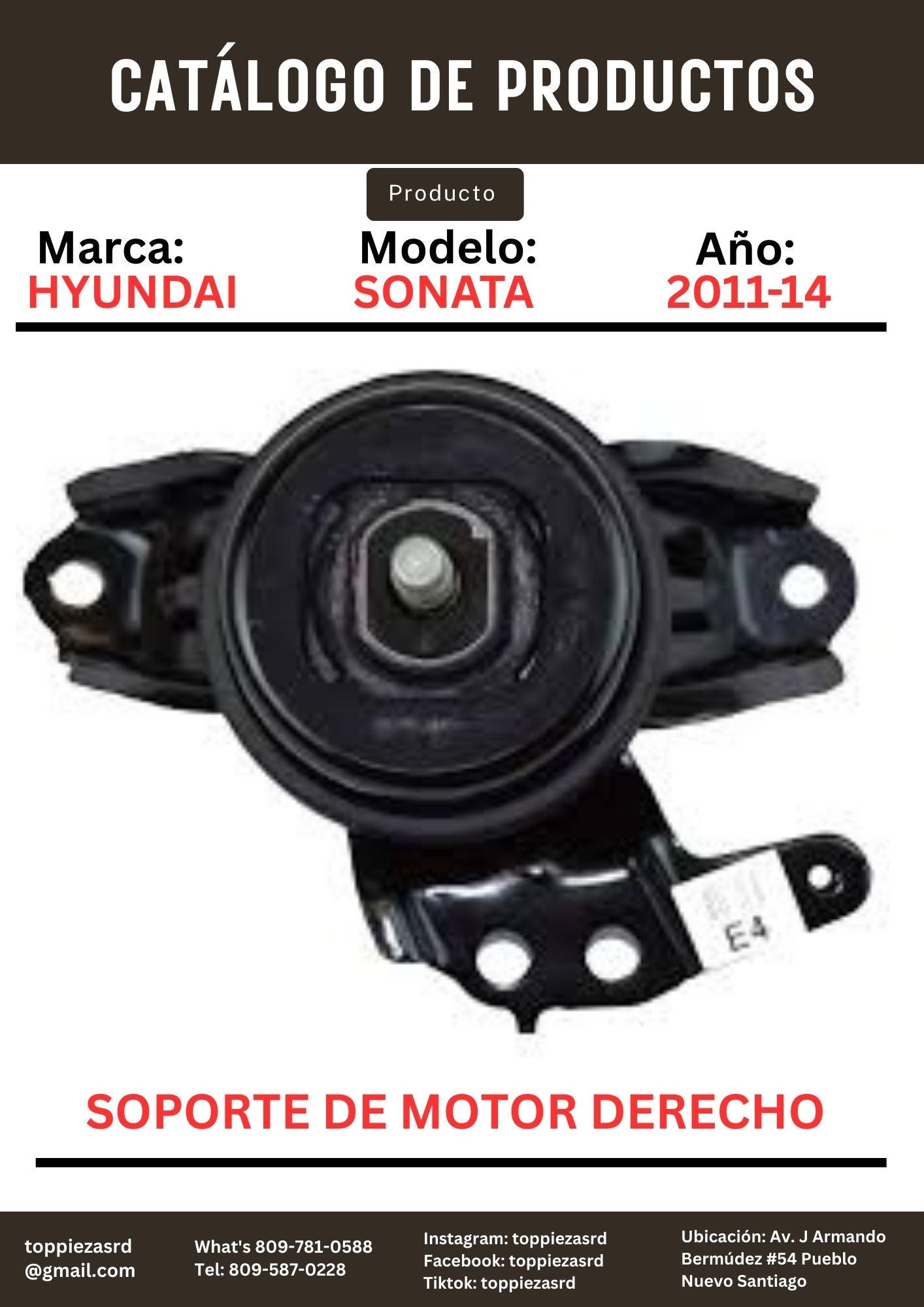 21810-2T000: Soporte De Motor Derecho Hyundai SONATA Y20 K5 2011-15