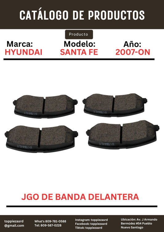 MD1202: JGO De Banda Delantera Hyundai SANTA FE 2007-09 SEDONA 2006-12