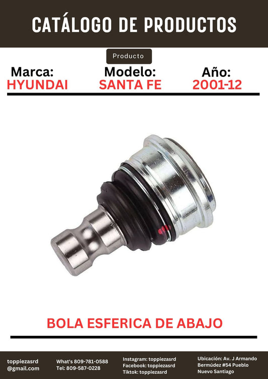 54530-2B000: Bola Esférica De Abajo Hyundai SANTA FE 2001-12.
