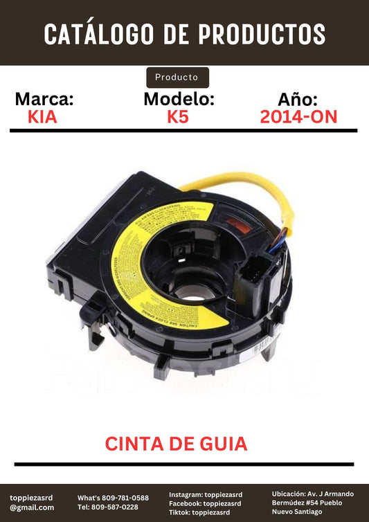 93490-3R115: Cinta De Guía Kia K5 2014-ON. Hyundai Y20 2014-ON.