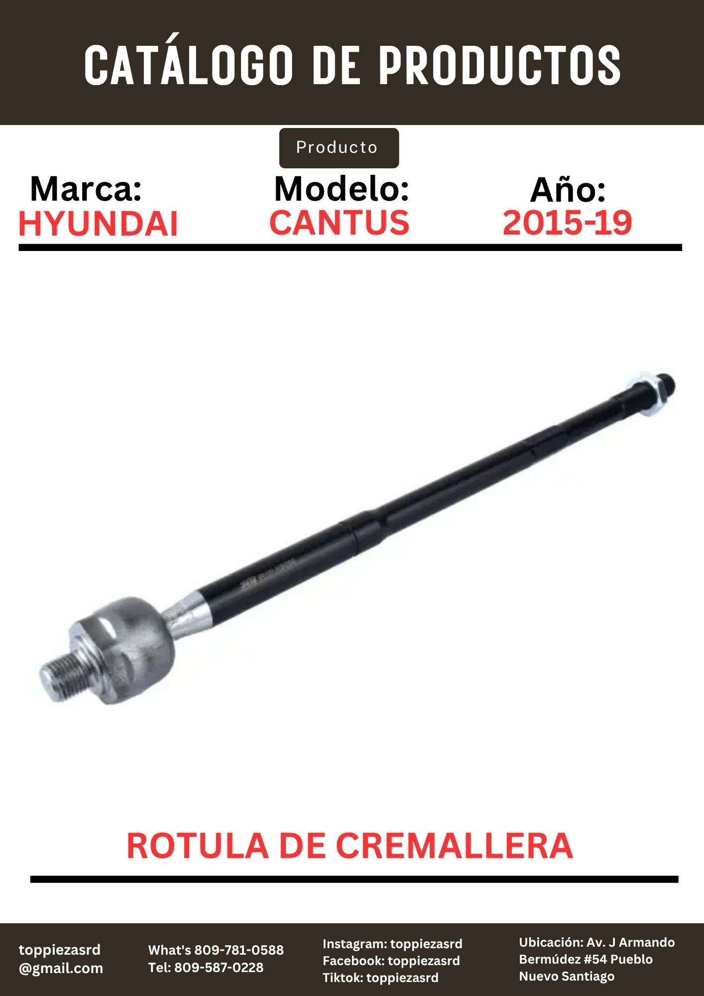 56540-A0000: Rotula De Cremallera Hyundai CANTUS 2015-19.
