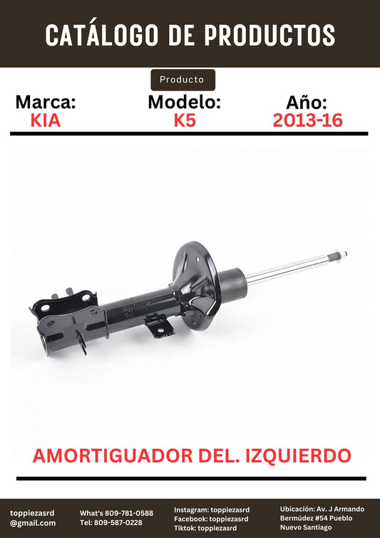 54651-2T450: Amortiguador Delantero LH/Izquierdo Kia K5 2013-15. Hyundai SONATA Y20 2013-15.