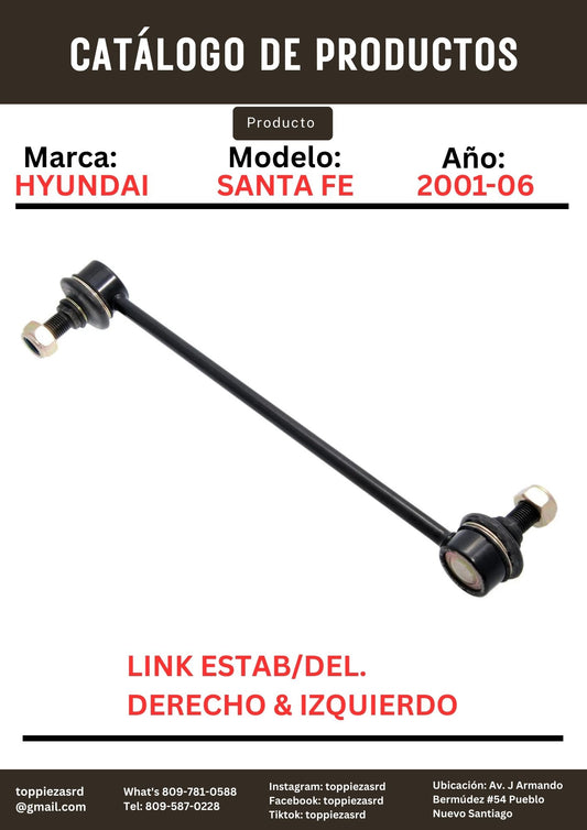 54830-26000: Link Estabilizador Delantero Derecho & Izquierdo Hyundai SANTA FE 2001-06. Kia Y20 K5 2011-15.