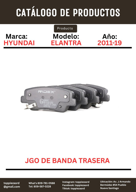 58302-3XA30/MD1446: Jgo De Banda Trasera Hyundai ELANTRA 2011-19. N20 2006/14. Kia K5 2011-15.