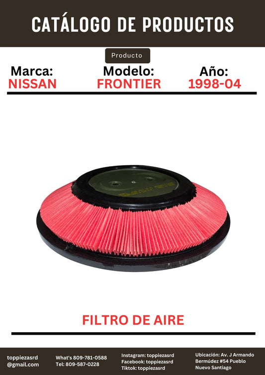 16546-86G00: Filtro De Aire Nissan FRONTIER/QUEST 1998-04.