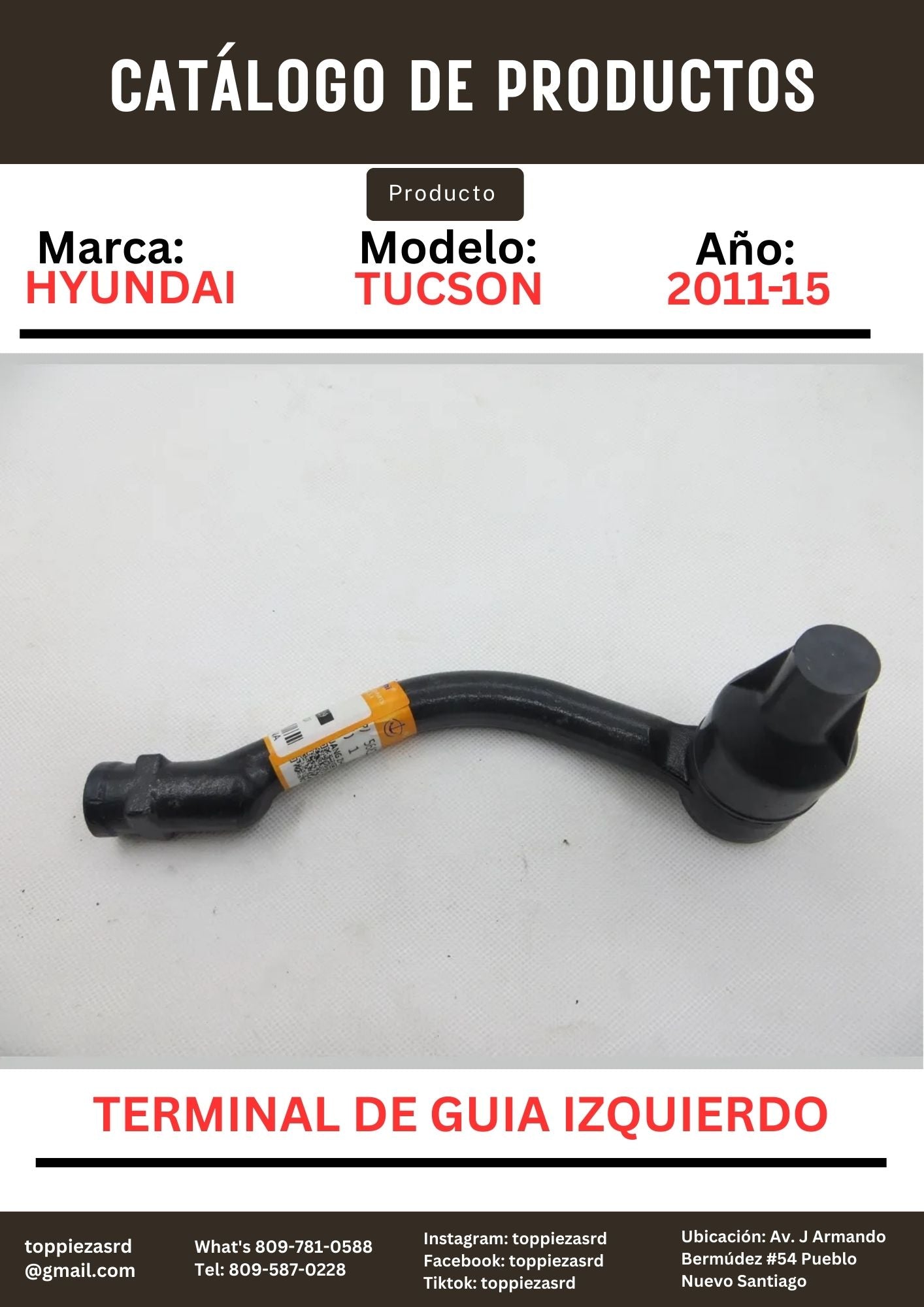 56820-2S000/3S500: Terminal De Guía Izquierdo Hyundai TUCSON SPORTAGE Y20 K5 K7 GRANDEUR 2011-15.