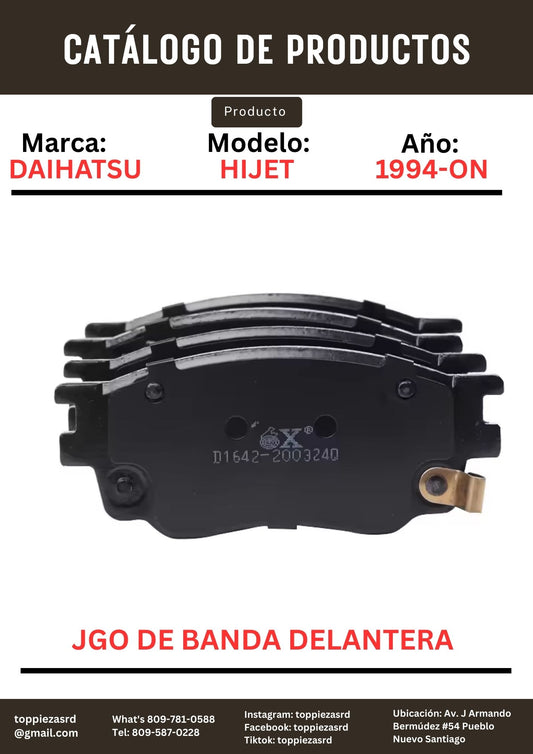 MD0038: JGO De Banda Delantera Daihatsu HIJET S200 1994-ON.