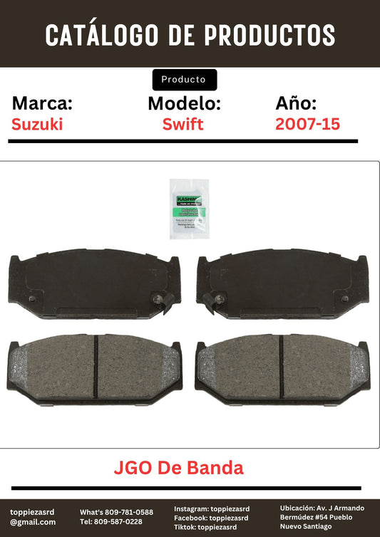 MD1614: JGO De Banda De Freno Delantero Swift 2007-15.