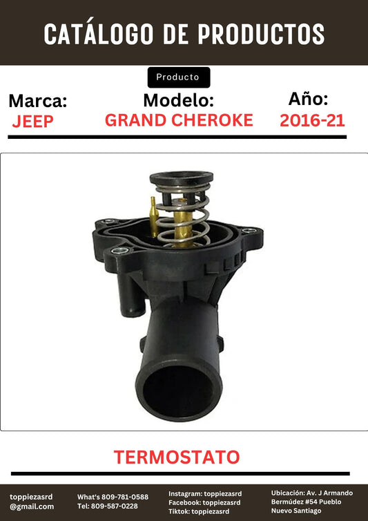 4893926: Termostato Grand Cherokee 3.6 2016-21. Wrangler 3.6 2017-24.