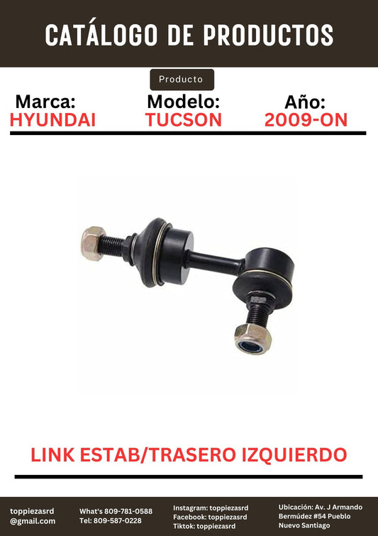 55530-3R000: Link Estabilizador Trasero Izquierdo Hyundai SONATA Y20/TUCSON 2009-ON. Kia SPORTAGE 2011-15.