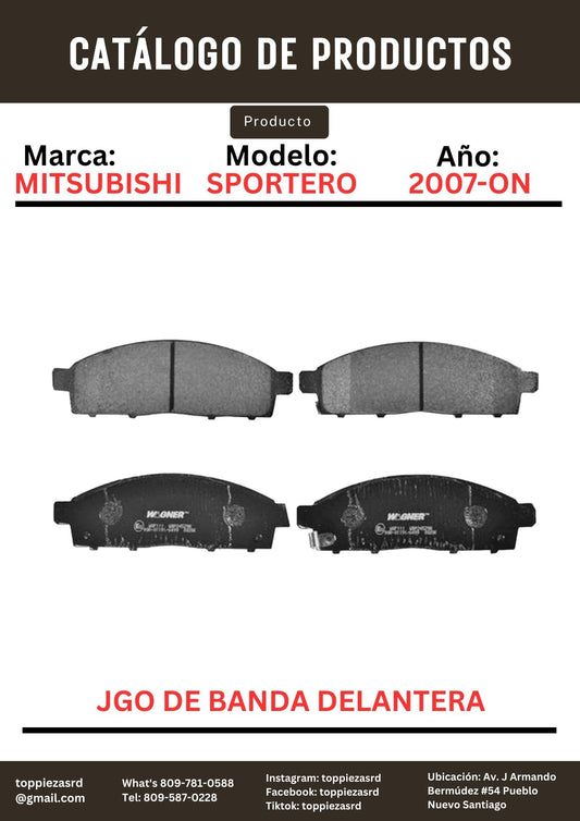 MD1519: Jgo De Banda Delantera Mitsubishi SPORTERO L200 2007-ON.