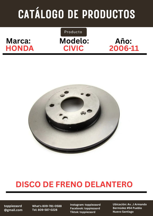 45251-S6M-000: Disco De Freno Delantero Honda CIVIC 2006-15.