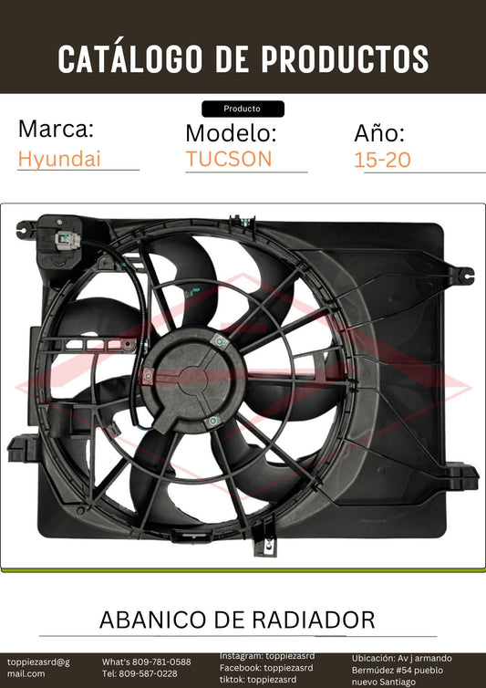 25310-D3500: Abanico De Radiador Hyundai Tucson 2015-20.