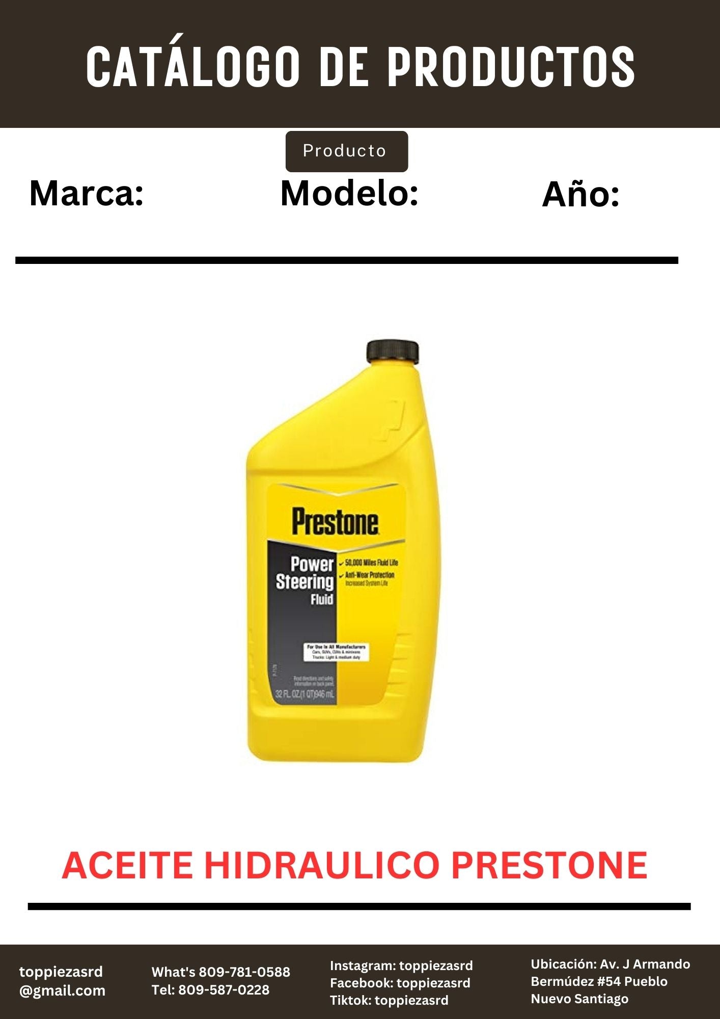 AS-261: Aceite Hidráulico power steering  PRESTONE.