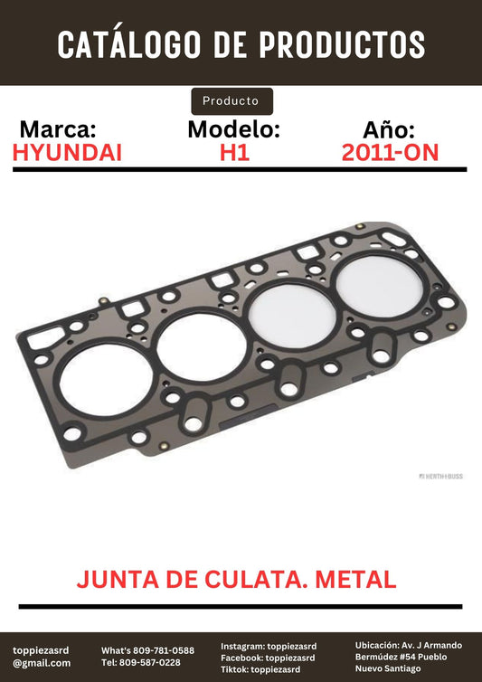 22311-4A700: Junta De Culata (METAL) Hyundai H1 2011-ON. Kia SORENTO 2.5 2011-ON.