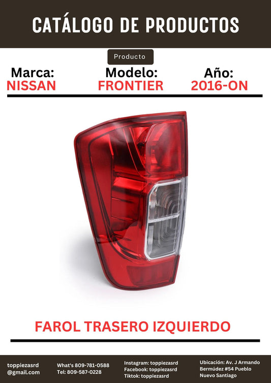 26555-4JA0A: Farol Trasero Izquierdo Nissan FRONTIER NP300 2016-ON.