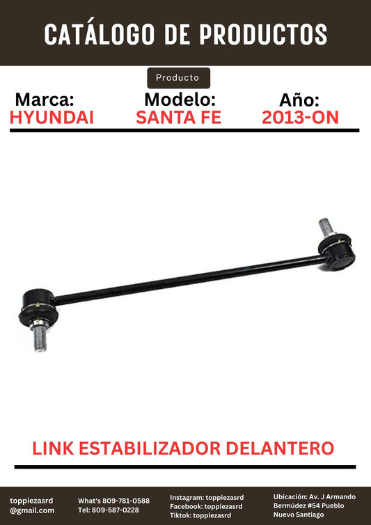 54830-2W000: Link Estabilizador Delantero Hyundai SANTA FE 2013-ON. Honda CR-V/PILOT 2007-16. Kia SORENTO 2011-ON.