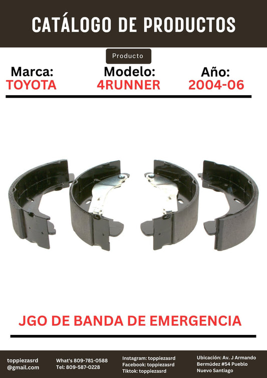 BS850: JGO banda De Emergencia Toyota 4RUNNER PRADO 2003-20