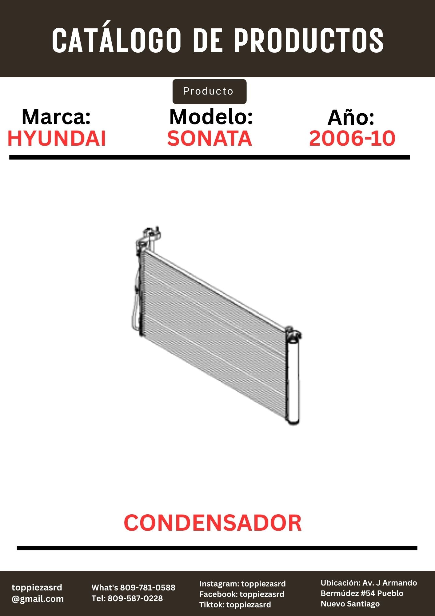 97606-3K160: Condensador Hyundai Sonata N20 2006-14