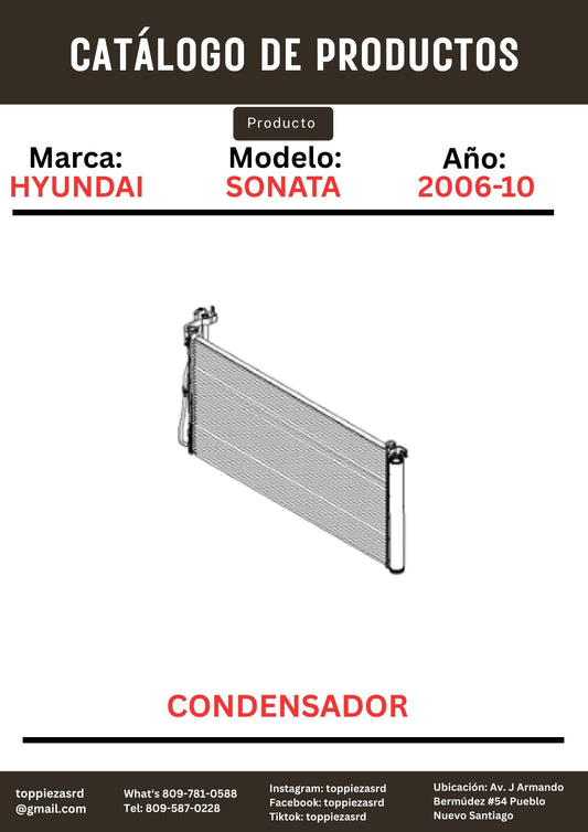 97606-3K160: Condensador Hyundai Sonata N20 2006-14