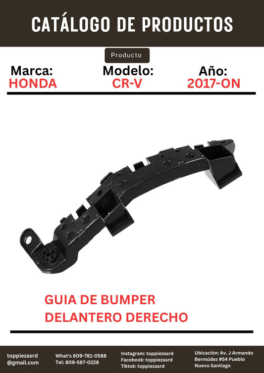 71193-TLA-A01: Guía De Bumper Delantero Derecho Honda CR-V 2017-ON.