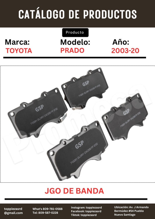 MD976: JGO De Banda Delantera Prado 2003-20. Runner 2003-20. Hilux 2009-12.