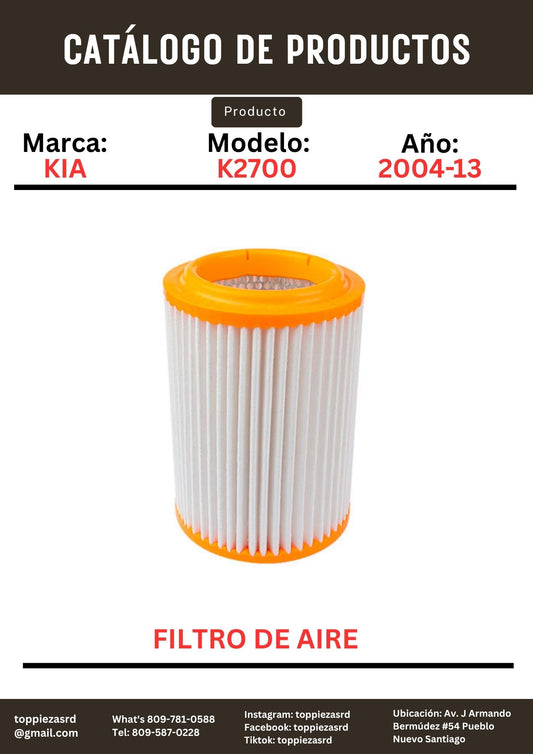 28113-4E500: Filtro De Aire Kia K2700/K2900 2004-13.