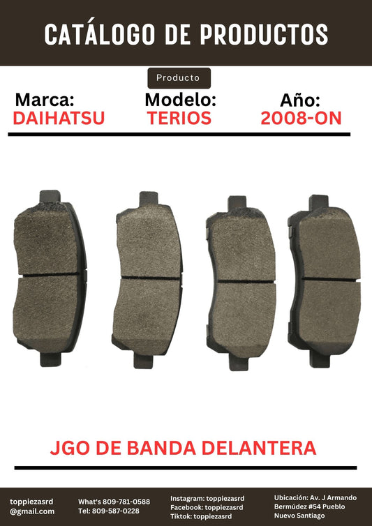 MD1471/04465-BZ100: Jgo De Banda Delantera Daihatsu TERIOS 2008-ON. SUZUKI APV 08/ON
