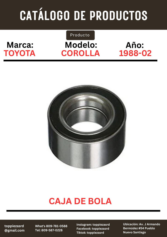 DAC3872/90369-38011: Caja De Bola delantera Toyota COROLLA 1988-02.