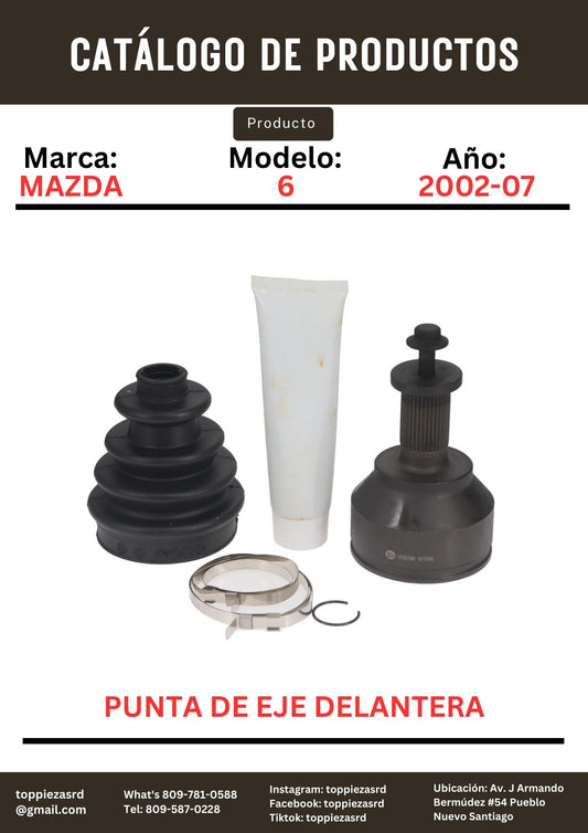 MZ-1-1084: 28X32X62 Punta De Eje Delantera De Afuera Mazda 6 2002-07.