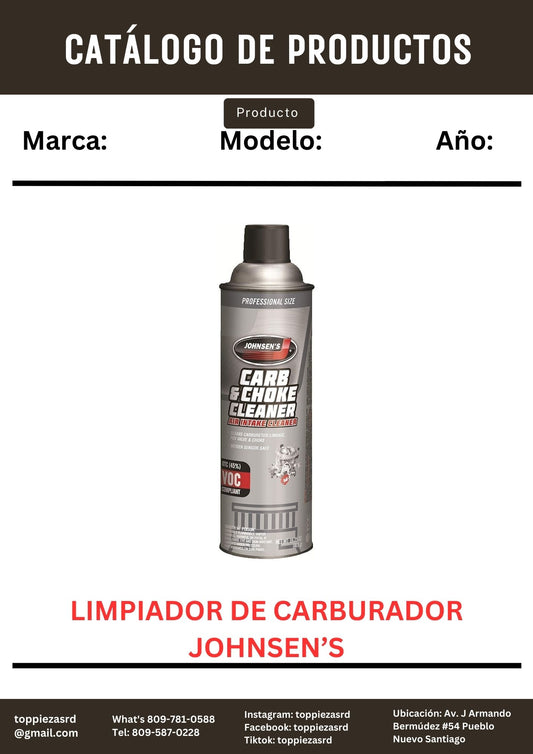 4642: Limpiador De Carburador Grande JOHNSEN'S.
