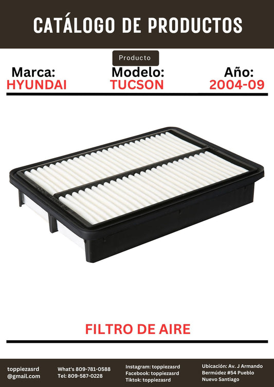 28113-08000: Filtro De Aire Hyundai TUCSON. Kia SPORTAGE 2004-09.