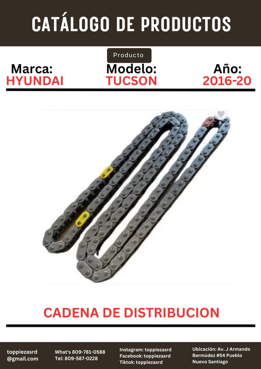 24321-2E200: Cadena De Distribución Hyundai TUCSON. Kia SPORTAGE 2016-20.