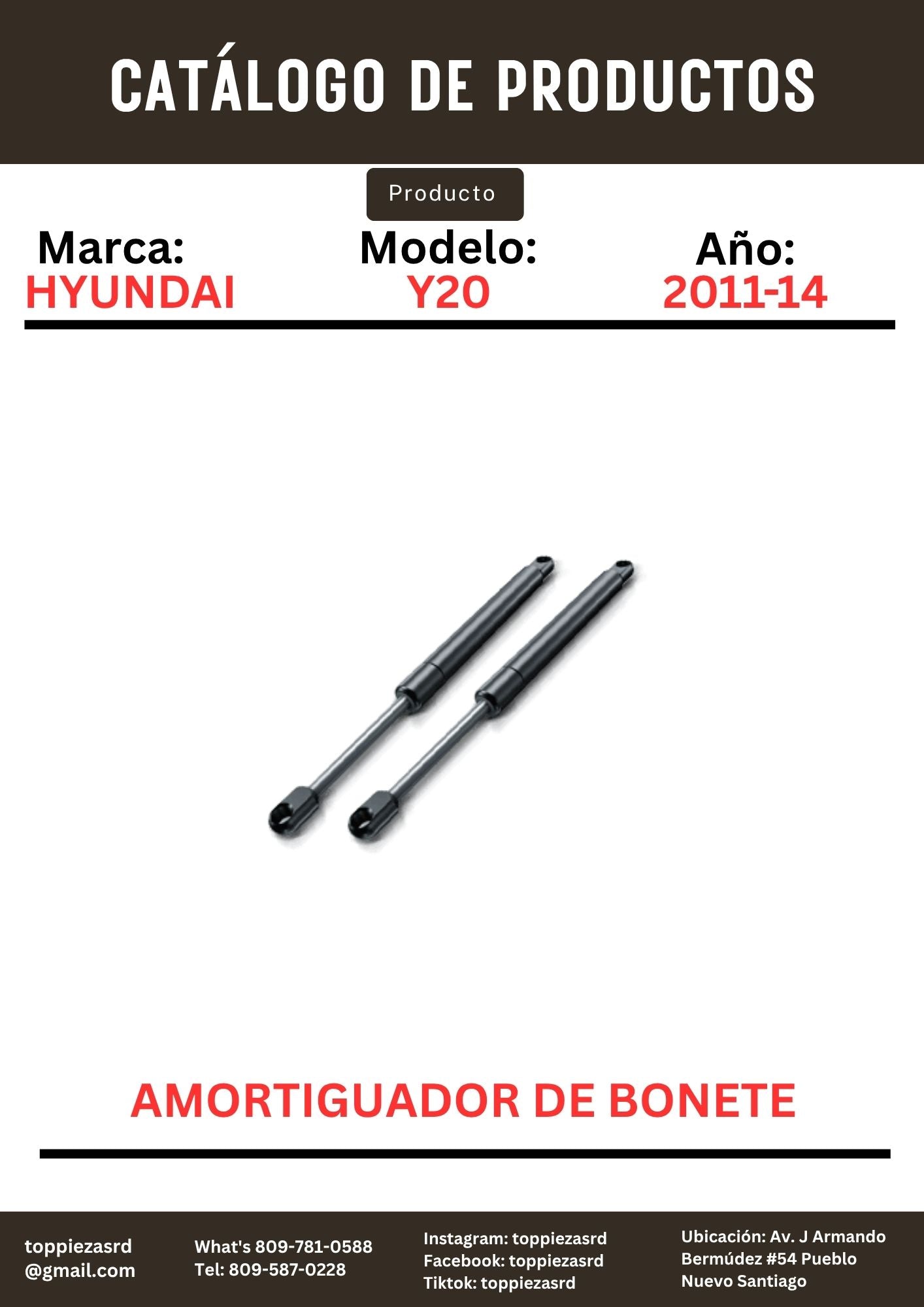 81161-3S000: Amortiguador De Bonete Hyundai SONATA Y20 2011-14.