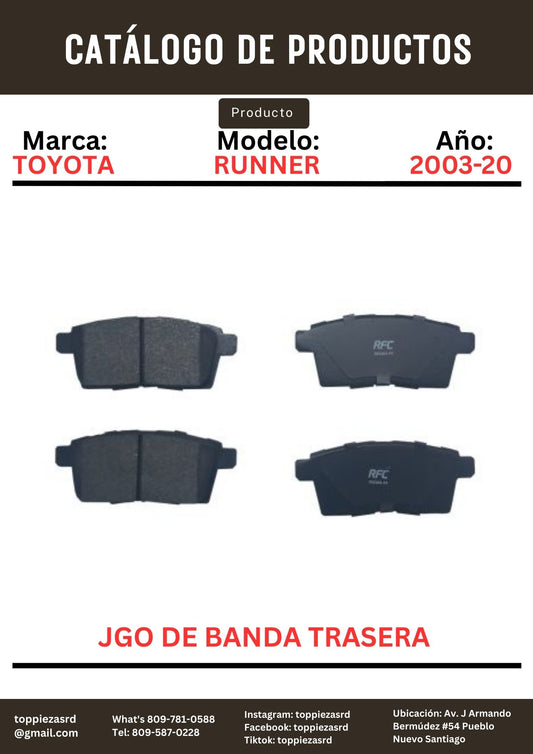 MD606: Jgo De Banda Trasera Toyota PRADO/RUNNER 2003-20.
